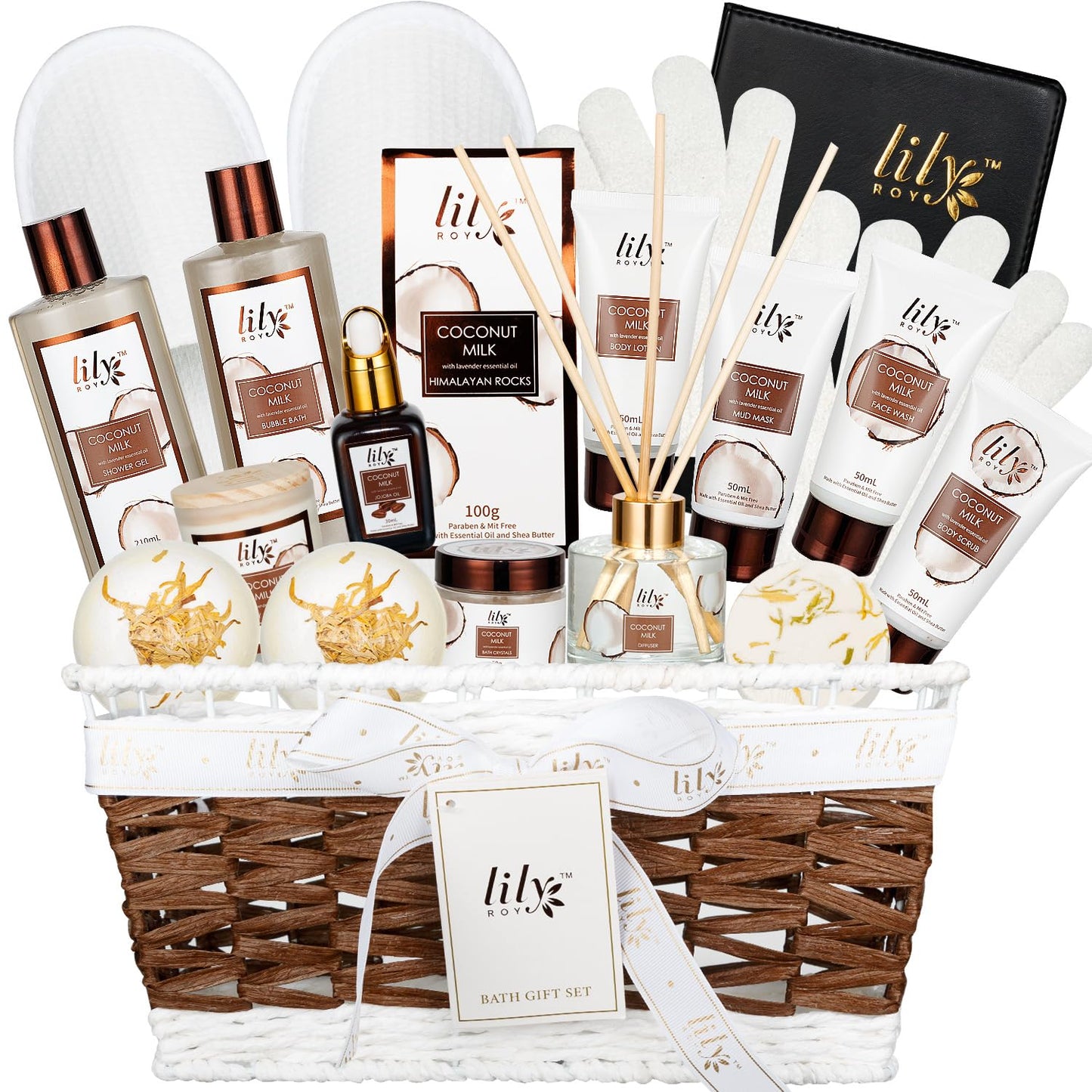 Gifts for Women Gift Basket for Women–18Pcs Bath and Body Gift Set for Mom Spa Basket Set Spa Kit Bath & Body Gifts Set | Self Care, Birthday, Christmas, Mothers Day Bath Gift Baskets Set for Her
