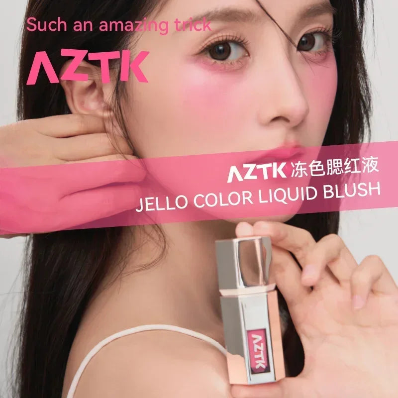 AZTK Jello Color Powder Liquid Blusher Rendering Moisturizing Beauty Expands and Contracts Liquid Cheek Face Blush Maquiagem