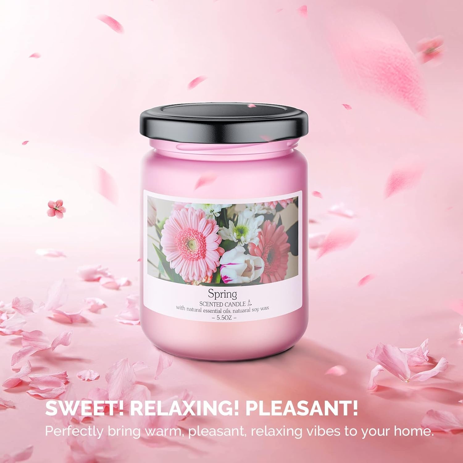 Scented Candles Gift Set for Women & Men, 4 Pack 180 Hours Burn, Natural Soy Wax Long Lasting Candles, Ideal Pink Gift for Girlfriend, Mom, Anniversary, Valentine'S Day (Floral Fragrance)