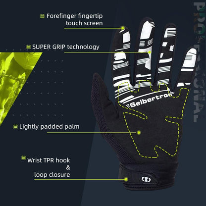 Unisex BMX MX ATV MTB Racing Mountain Bike Bicycle Cycling Off-Road/Dirt Bike Gloves Road Racing Motorcycle Motocross Sports Gloves Touch Recognition Full Finger Glove
