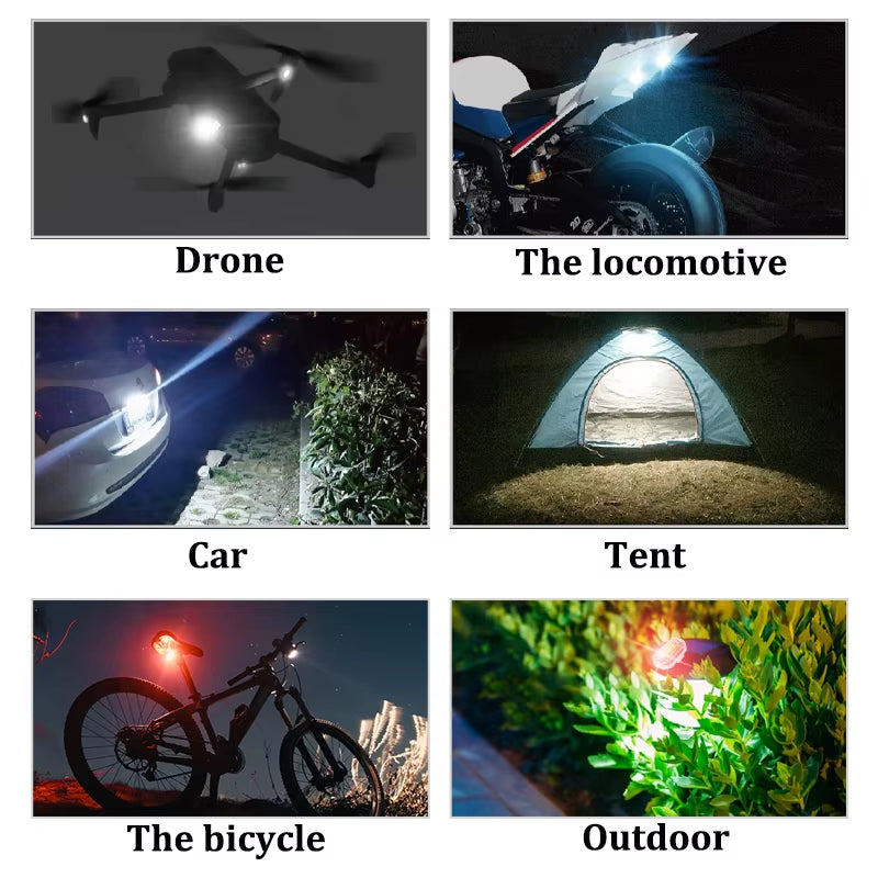 4PCS Wireless LED Drone Strobe Light for Motorcycle Car Bike Remote Control Anti-Collision Warning Light Signal Light