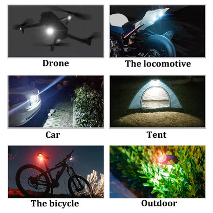 4PCS Wireless LED Drone Strobe Light for Motorcycle Car Bike Remote Control Anti-Collision Warning Light Signal Light