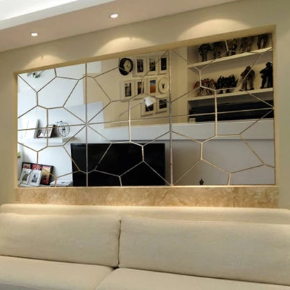 Mirror Wall Stickers 3D Acrylic Geometric Patterns Graphic Wall Stickers Background Wall Decor Home Wall Stickers Decoration